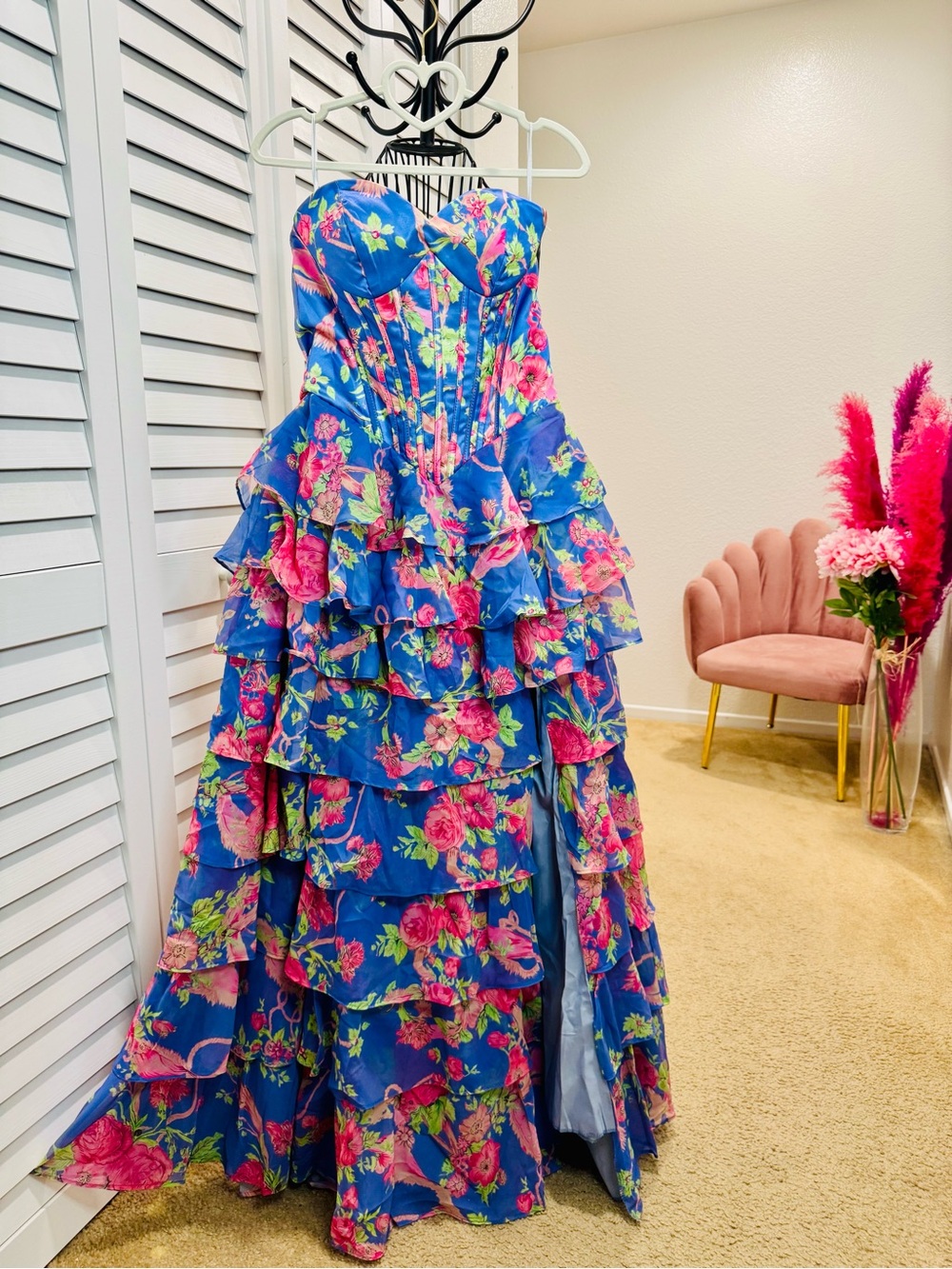 NWT size 2, Corset ruffled tier dress